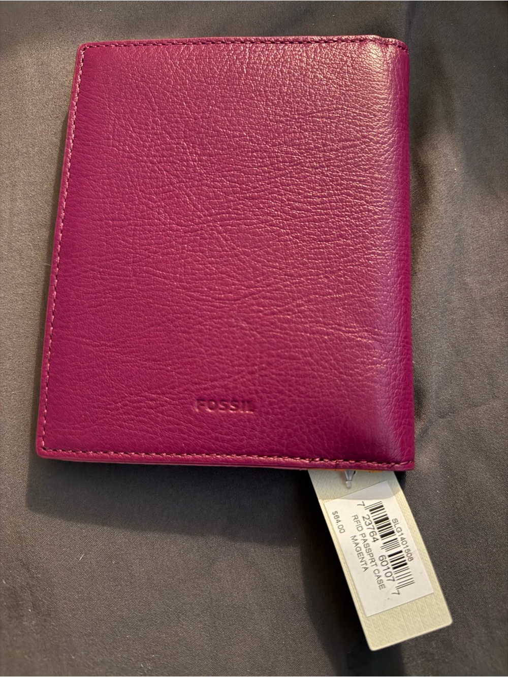 Fossil Magenta Leather Passport Wallet - Picture 2 of 6